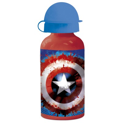Бутылка алюминиевая (400 мл). Капитан Америка. Значок