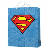 Superman. Пакет подарочный большой (голубой с лого), 220*310*100 мм