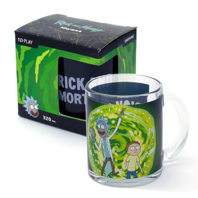 Кружка чайная 320 мл "Рик и Морти" Портал (черная), в подарочной упаковке	