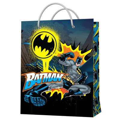 Пакет подарочный большой DC Comics Batman (сине-черный с паттерном), 335*406*155 мм