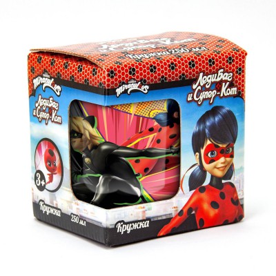Кружка "Леди Баг и Супер Кот" Комиксы, в подарочной упаковке, 230 мл, стекло	