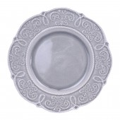 Тарелка глазурь "Вензель серый", 21 см, фарфор	