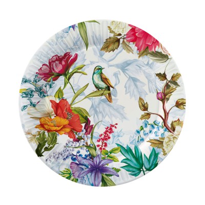Набор бумажных тарелок Птицы и цветы, 6 шт d=230 мм