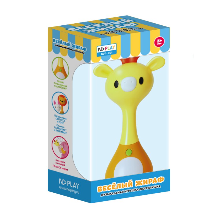 Музыкальная игрушка-погремушка Веселый жираф - купить