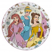 Принцессы. Набор бумажных тарелок, рисованные 2D, 6 шт d=180 мм