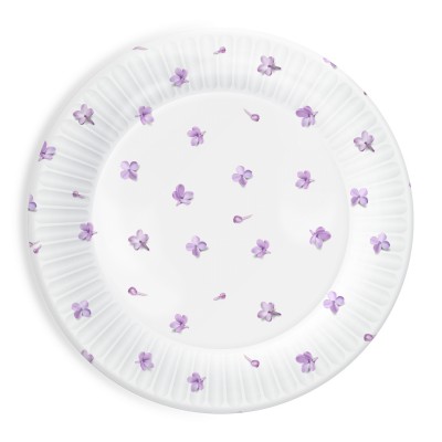 Набор бумажных тарелок Сирень, 6 шт d=180 мм