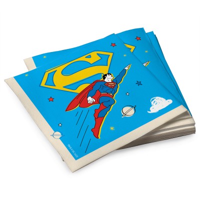 Superman. Салфетки бумажные трехслойные (желтый лого) 33*33 см,  20 шт