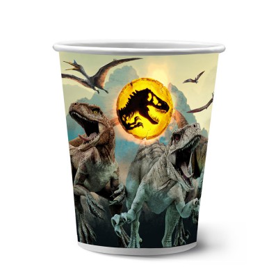 Jurassic World. Набор бумажных стаканов, желтый лого, 6 шт*250 мл