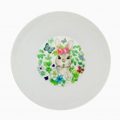 Миска пластиковая с декором "Кроль-Вилль" Цветочная Зая, D 130мм (белый)