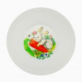 Миска пластиковая с декором "Кроль-Вилль" Сладкая морковка, D 130мм (белый)