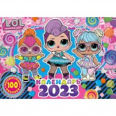 Календарь настенный перекидной с наклейками "L.O.L. Surprise" на 2023 год