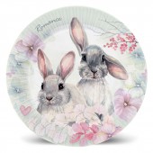 Набор бумажных тарелок Кролики (пастель), 6 шт d=180 мм