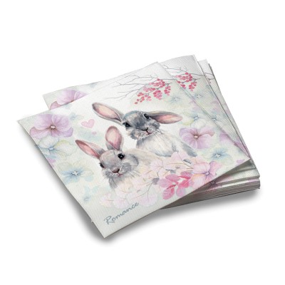 Салфетки бумажные трехслойные Кролики (пастель), 33*33 см, 20 шт
