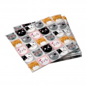 Салфетки бумажные трехслойные Кошки с ушками, 33*33 см, 20 шт