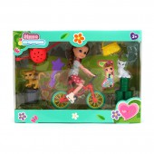 Кукла с аксессуарами "Нина на прогулке, велосипед" 