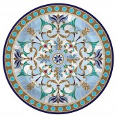 Набор бумажных тарелок Царская-калейдоскоп голубая, в т/у пленке, 6 шт d=180 мм
