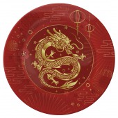 Набор бумажных тарелок Золотой дракон, в т/у пленке,  6 шт d=230 мм