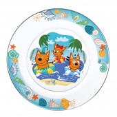 Тарелка "Три кота", Море приключений, 19,5 см, стекло
