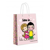 Love is. Пакет подарочный большой нежно-розовый, 335*406*155 мм