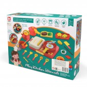 Игровой набор игрушечной посуды с плитой