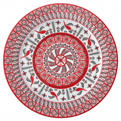 Набор бумажных тарелок Мезенская роспись, 6 шт d=230 мм