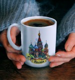 Коллекционные фарфоровые кружки с городами России